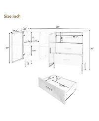 Rainsken Modern Buffet Sideboard Cabinet