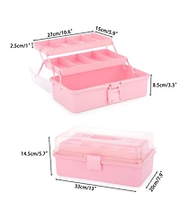 Gnuadz 3-Layer Plastic Dividing Storage Box Craft Organizer Adjustable Spacers Portable Handled Art Supply Multipurpose Home Utility