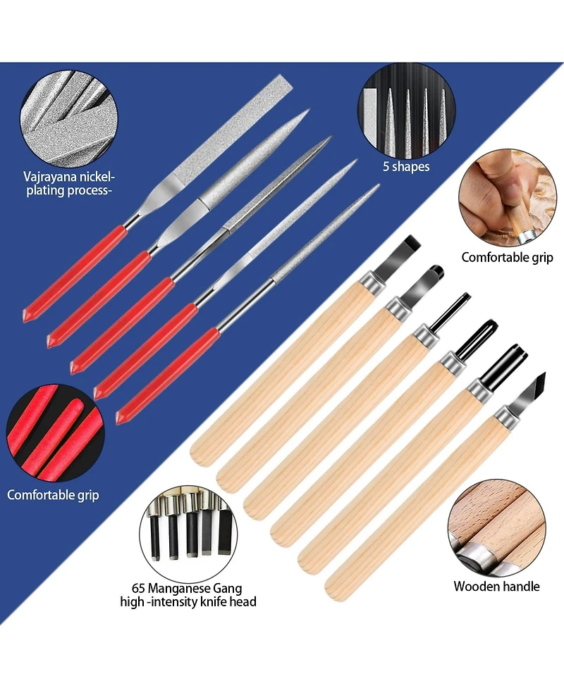Gnuadz 25pcs Deburring Tool Craft Hand File Carving Sanding Modeling Scraping 3D Printing Kit