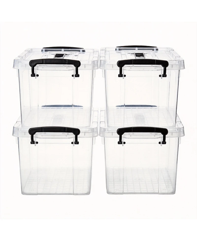 Gnuadz 4 pack 6 qt Storage Latch Box Stackable Container with Lid