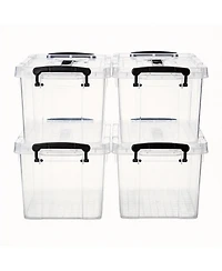 Gnuadz 4 pack 6 qt Storage Latch Box Stackable Container with Lid