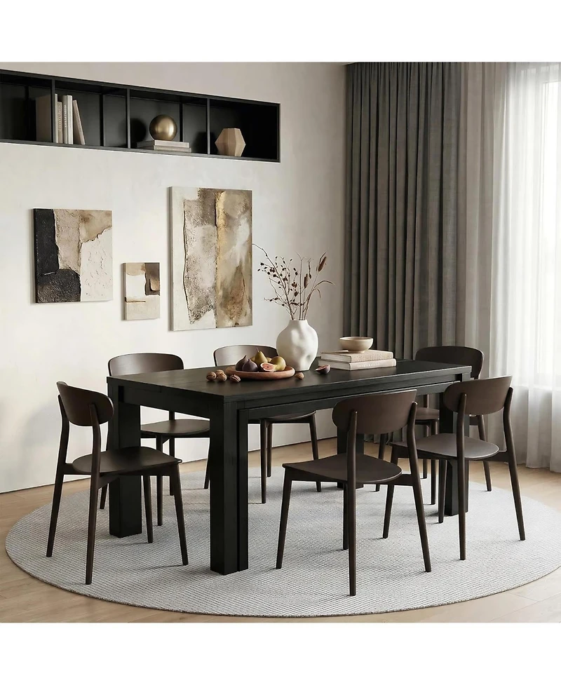 Tribesigns Rectangular Dining Table for 6 People, Farmhouse Kitchen Table, Wooden Dining Table