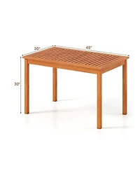 Gouun 48 in Rectangular Wood Outdoor Dining Table for 4-6 People