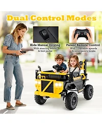 Slickblue 24V Kids Ride-On Excavator, 4WD 2-Seater with Remote and Digging Arm.