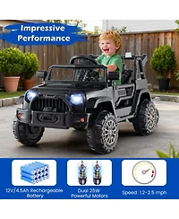 Slickblue 12V Kids Ride-On Utv with Detachable Trailer, Battery Powered