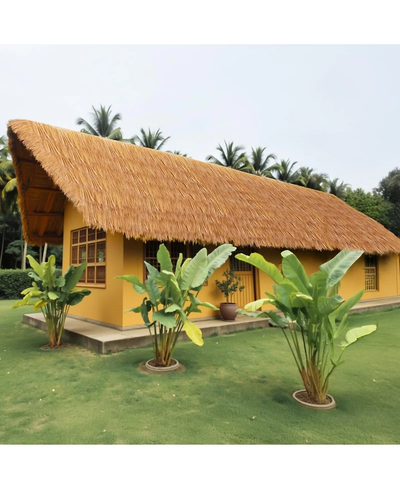 Sugift Artificial Thatch Roof 16.4 ft Waterproof Fire-Resistant Pe for Patio Decor