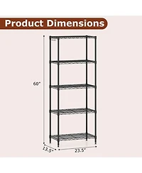 Gouun 5-Tier Heavy Duty Metal Storage Shelving Unit with V-Shaped Wire Rack, 750 Lbs Capacity