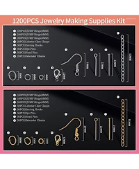 Gnuadz 1200pcs Jump Rings Earring Hooks Lobster Clasps Necklace Extenders Jewelry Findings Kit