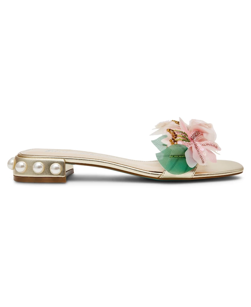 Betsey Johnson Women's Rosia Floral Slip-On Dress Sandals