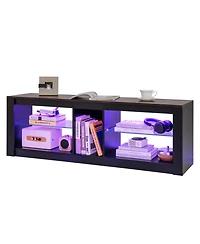Sugift Modern Tv Stand with Led Light and Adjustable Shelves for TVs up to 65 inch