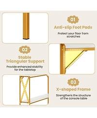 Gouun Narrow 2-Tier Console Table 47-Inch with Metal Frame