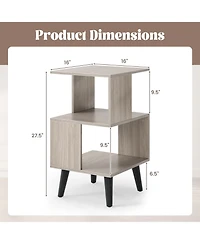 Gouun Set of 2 3-Tier Geometric Bookshelves with Open Storage Shelves, 16 x 16 x 27.5 in