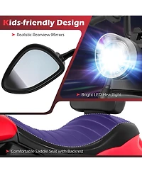 Slickblue 6V Electric Kids Motorcycle with Training Wheels, Headlight and Music