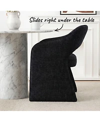 Maison Boucle Set of 2 Upholstered Fabric Dining Chairs, 19-Inch Dining Armchairs