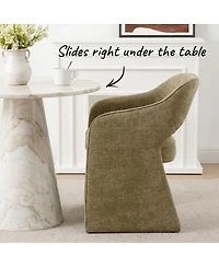 Maison Boucle Set of 2 Upholstered Fabric Dining Chairs, 19-Inch Dining Armchairs
