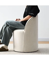 Maison Boucle Rolling Chenille Upholstered Dining Chair with Casters 1 Piece