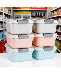 Gnuadz 6-pack Stackable Latch Storage Box with Handle 2.1 qt