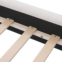 Streamdale Furniture Boucle Queen Upholstered Bed, Curved Headboard