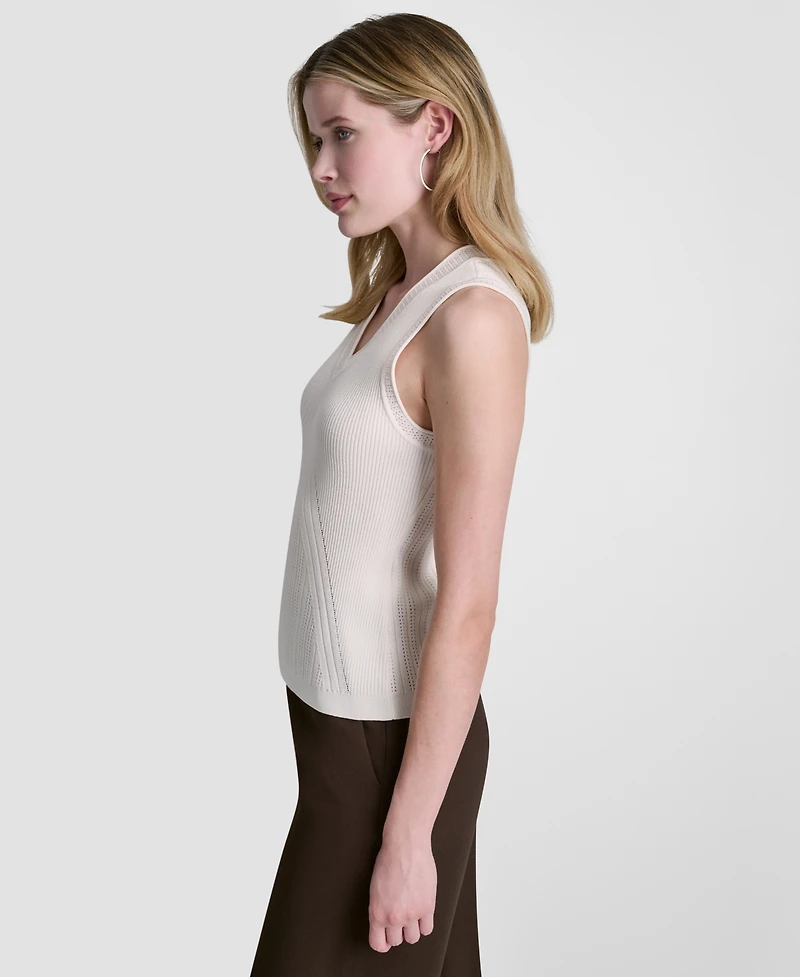 Dkny Women's Sleeveless V-Neck Sweater