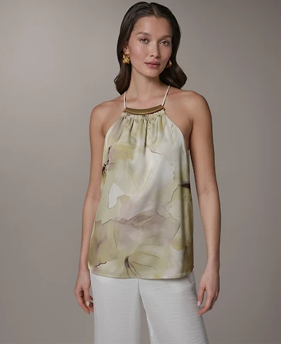 Donna Karan New York Women's Sleeveless Halter Neck Top