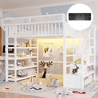 Streamdale Furniture Full Loft Bed w/ Storage and Charging Station