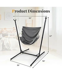 Gouun Hammock Chair with Stand, 6-Position Adjustable Height and Side Pocket