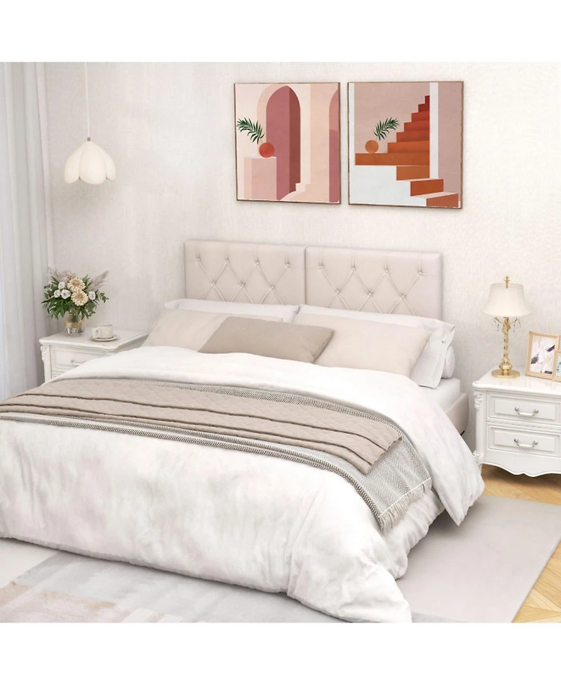 Gouun Tufted Upholstered Twin Headboard with Adjustable Height