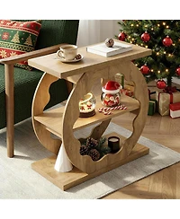 Tribesigns End Table for Living Room, Side Table with Storage, 3-Tier Couch End Table Narrow Nightstand