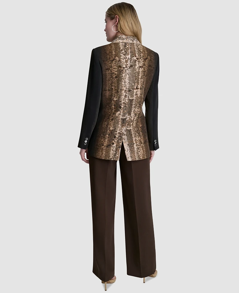 Dkny Women's Printed Long-Sleeve Blazer