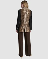 Dkny Women's Printed Long-Sleeve Blazer
