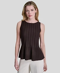 Dkny Women's Peplum Crew Neck Sweater