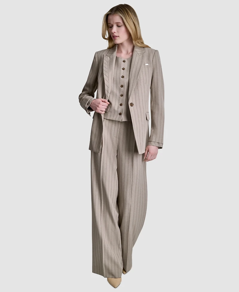 Dkny Women's Pinstripe Notch Collar Blazer