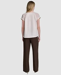 Dkny Women's Short-Sleeve Crew Neck Blouse