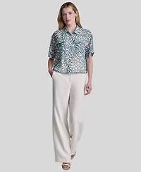 Dkny Women's Printed Short-Sleeve Shirt