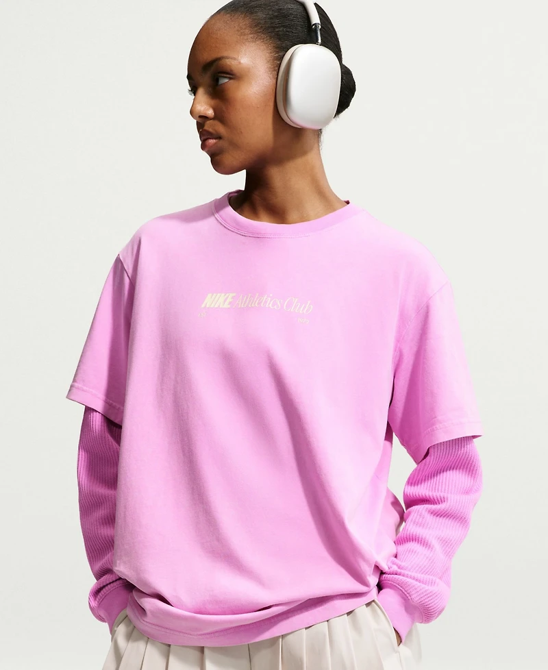 Nike Women's Long-Sleeve Oversized Cotton T-Shirt