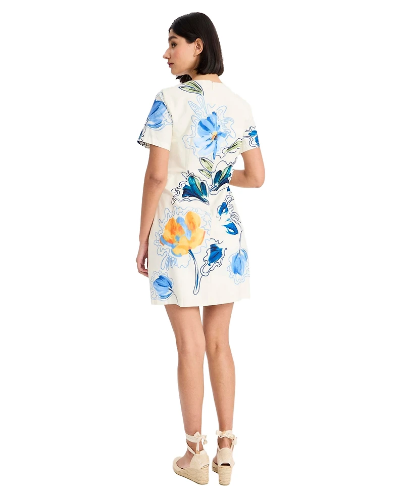 Maggy London Women's Crew Neck Short Sleeve Dress