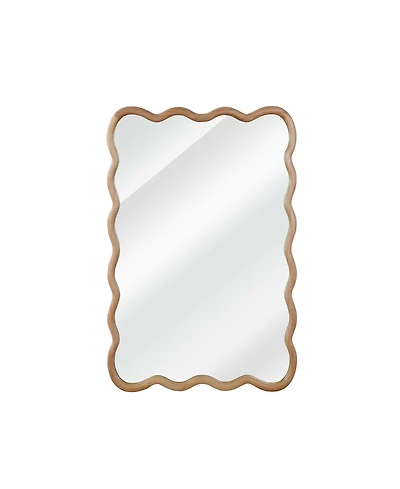 Busdays 20"x30" Wavy Rectangle Solid Wood Frame Decorative Mirror,For Bedroom, Bathroom, Living Room, Entryway