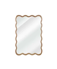 Busdays 20"x30" Wavy Rectangle Solid Wood Frame Decorative Mirror,For Bedroom, Bathroom, Living Room, Entryway