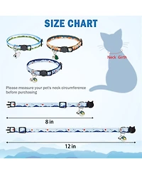 Aronkl Breakaway Cat Collars with Bells Adjustable Safety Cute Pet Collars for Cats Kittens Puppies