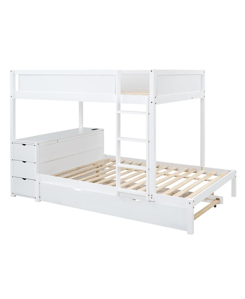 Streamdale Furniture Full-Over-Full Bunk Bed with Twin size Trundle
