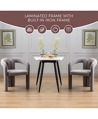 Rainsken Luxury Velvet Upholstered Barrel Chair Set of 2, Side Chairs Featuring Curved Back and Elephant Feet for Living Room