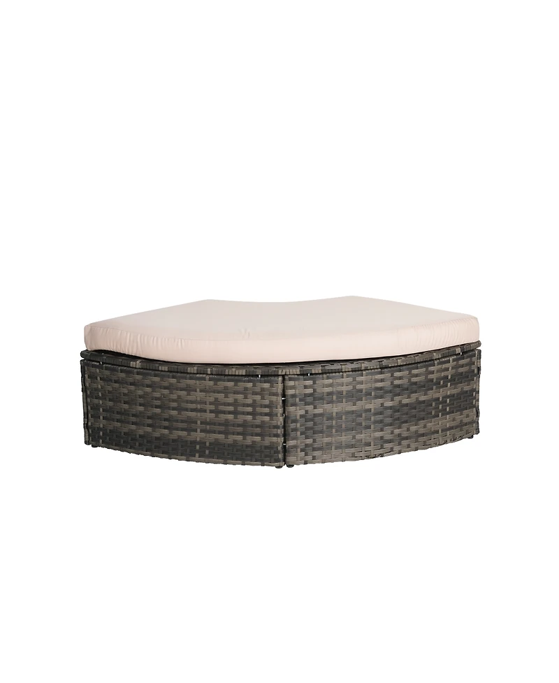 Streamdale Furniture 5pc Outdoor Patio Daybed Set Retractable Canopy & Cushions