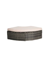 Streamdale Furniture 5pc Outdoor Patio Daybed Set Retractable Canopy & Cushions