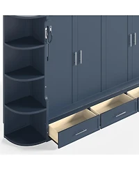 Streamdale Furniture Murphy Bed w/Shelf, Cabinets, Drawers, Office Space Saver