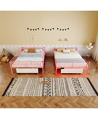 Streamdale Furniture Metal Bunk Bed w/Usb, Split, Storage, Guardrail