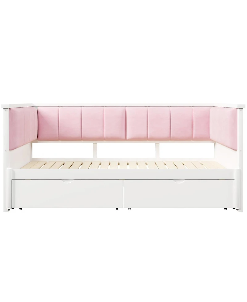 Streamdale Furniture Twin Xl to King Daybed w/ Storage and Upholstered Backrest