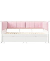 Streamdale Furniture Twin Xl to King Daybed w/ Storage and Upholstered Backrest