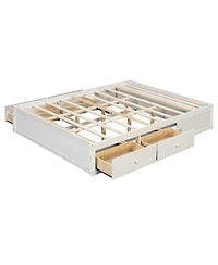 Streamdale Furniture Platform Bed w/ 4 Drawers and Lift Storage, No Headboard