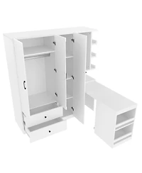 Streamdale Furniture 2-Door Wardrobe w/ Desk and Storage
