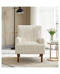 Streamdale Furniture Corduroy Accent Chair with Wood Legs